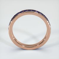 14K Rose Gold Blue Sapphire Eternity Wedding Band Image