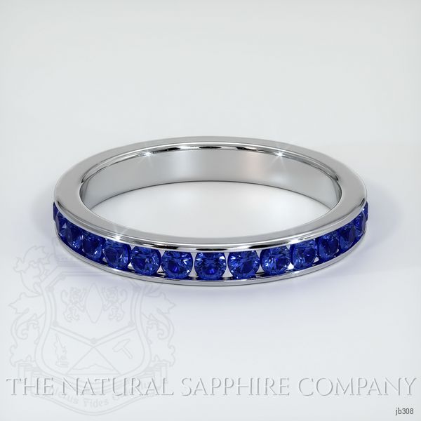 14K White Gold Blue Sapphire Eternity Wedding Band