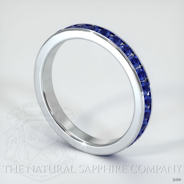 14K White Gold Blue Sapphire Eternity Wedding Band