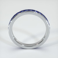 14K White Gold Blue Sapphire Eternity Wedding Band Image