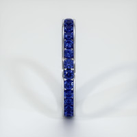 14K White Gold Blue Sapphire Eternity Wedding Band Image