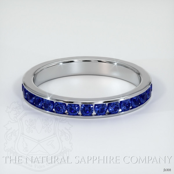 18K White Gold Blue Sapphire Eternity Wedding Band