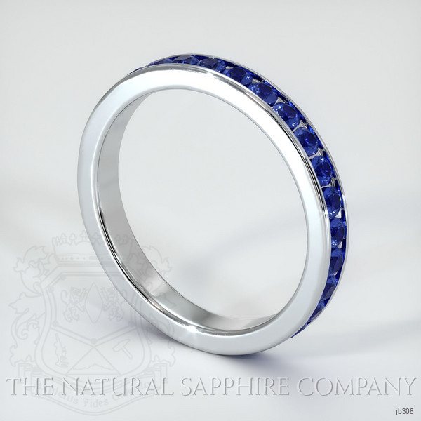 18K White Gold Blue Sapphire Eternity Wedding Band