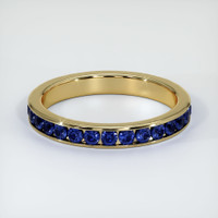 14K Yellow Gold Blue Sapphire Eternity Wedding Band Video