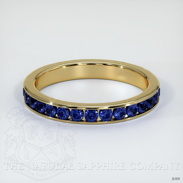 14K Yellow Gold Blue Sapphire Eternity Wedding Band