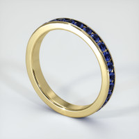 14K Yellow Gold Blue Sapphire Eternity Wedding Band Image