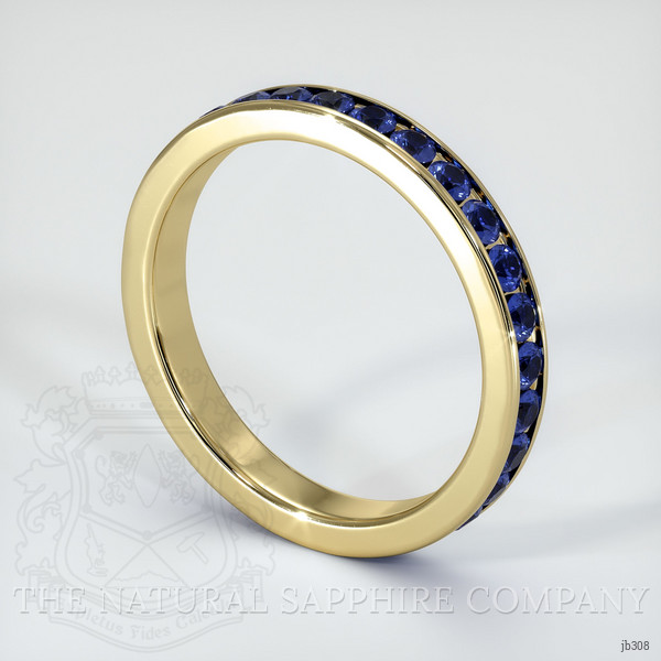 14K Yellow Gold Blue Sapphire Eternity Wedding Band