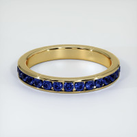 18K Yellow Gold Blue Sapphire Eternity Wedding Band Video