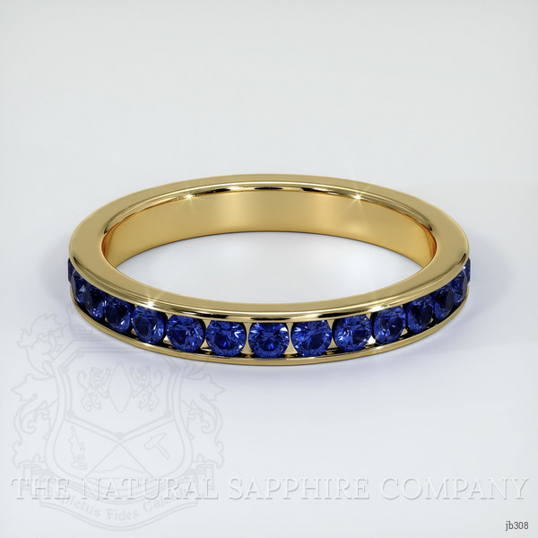 18K Yellow Gold Blue Sapphire Eternity Wedding Band