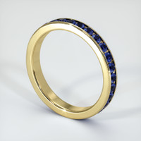 18K Yellow Gold Blue Sapphire Eternity Wedding Band Image
