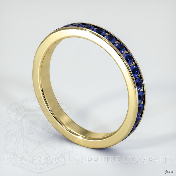 18K Yellow Gold Blue Sapphire Eternity Wedding Band