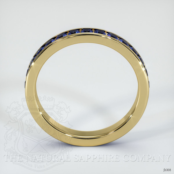 18K Yellow Gold Blue Sapphire Eternity Wedding Band