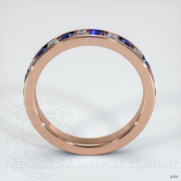 14K Rose Gold Blue Sapphire and Diamond Eternity Wedding Band