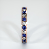 14K Rose Gold Blue Sapphire and Diamond Eternity Wedding Band Image