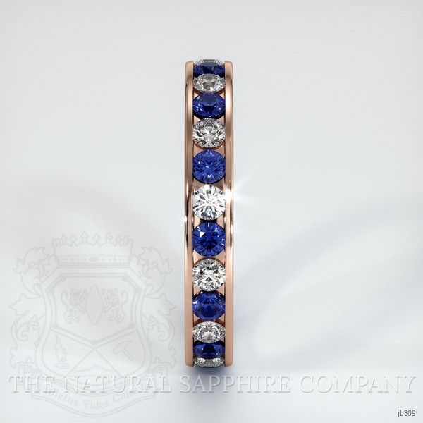 14K Rose Gold Blue Sapphire and Diamond Eternity Wedding Band