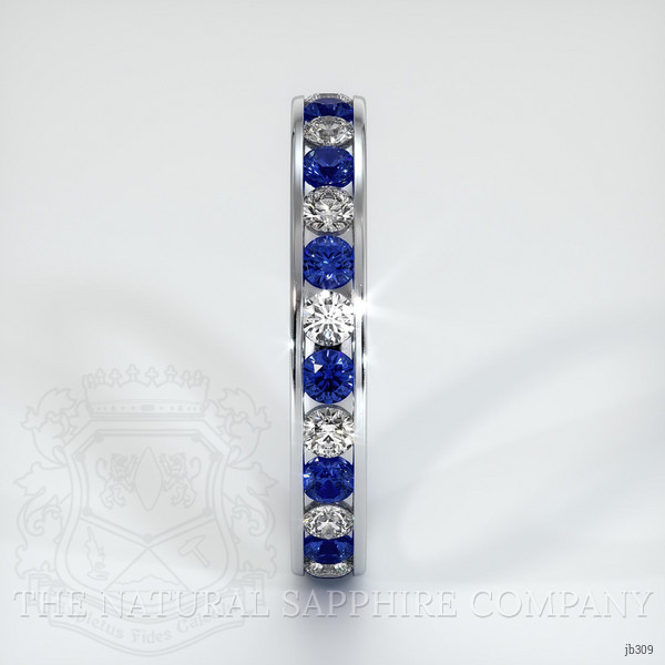 14K White Gold Blue Sapphire and Diamond Eternity Wedding Band