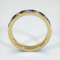 14K Yellow Gold Blue Sapphire and Diamond Eternity Wedding Band Image