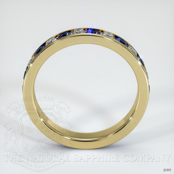 14K Yellow Gold Blue Sapphire and Diamond Eternity Wedding Band