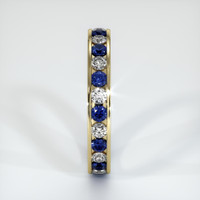 14K Yellow Gold Blue Sapphire and Diamond Eternity Wedding Band Image