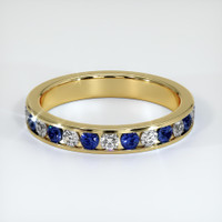18K Yellow Gold Blue Sapphire and Diamond Eternity Wedding Band Video