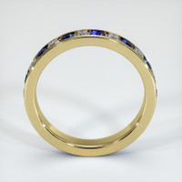 18K Yellow Gold Blue Sapphire and Diamond Eternity Wedding Band Image