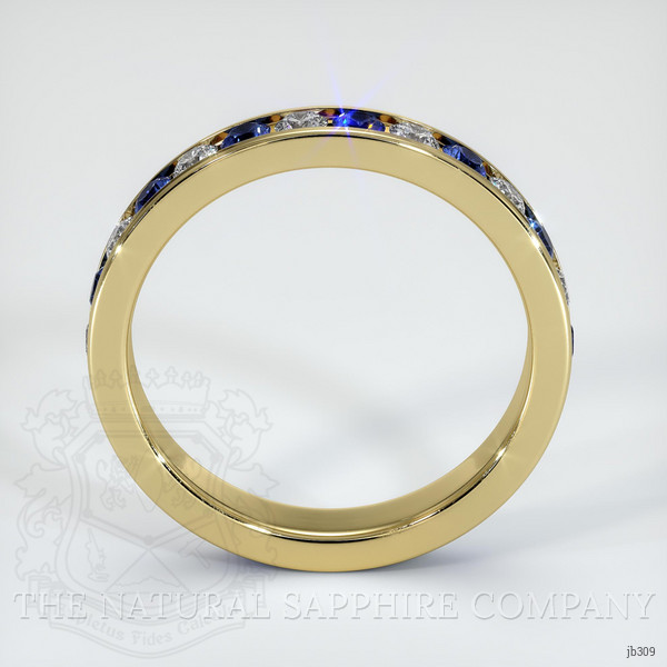 18K Yellow Gold Blue Sapphire and Diamond Eternity Wedding Band