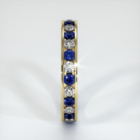 18K Yellow Gold Blue Sapphire and Diamond Eternity Wedding Band Image