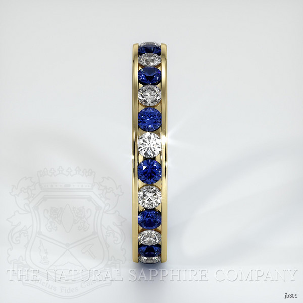 18K Yellow Gold Blue Sapphire and Diamond Eternity Wedding Band