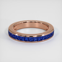 14K Rose Gold Blue Sapphire Channel Wedding Band Video