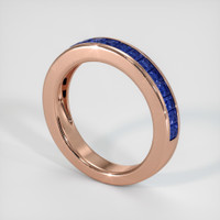 14K Rose Gold Blue Sapphire Channel Wedding Band Image