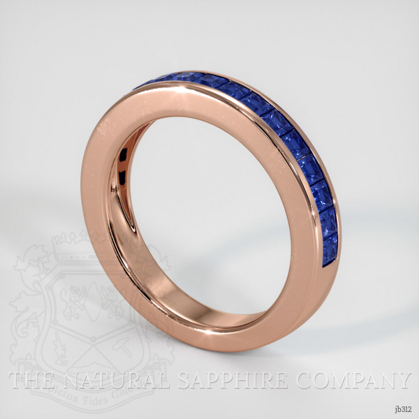 14K Rose Gold Blue Sapphire Channel Wedding Band