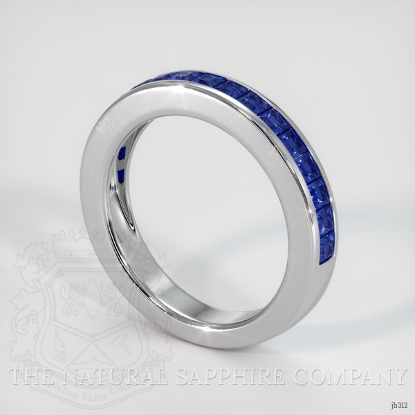14K White Gold Blue Sapphire Channel Wedding Band