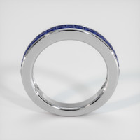 14K White Gold Blue Sapphire Channel Wedding Band Image