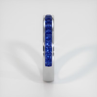 14K White Gold Blue Sapphire Channel Wedding Band Image