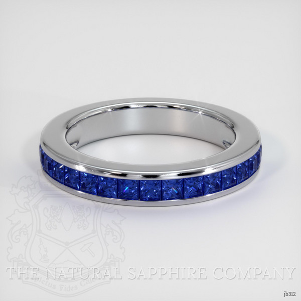 18K White Gold Blue Sapphire Channel Wedding Band
