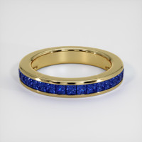 14K Yellow Gold Blue Sapphire Channel Wedding Band Video