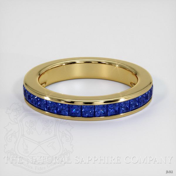 18K Yellow Gold Blue Sapphire Channel Wedding Band