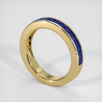 18K Yellow Gold Blue Sapphire Channel Wedding Band Image