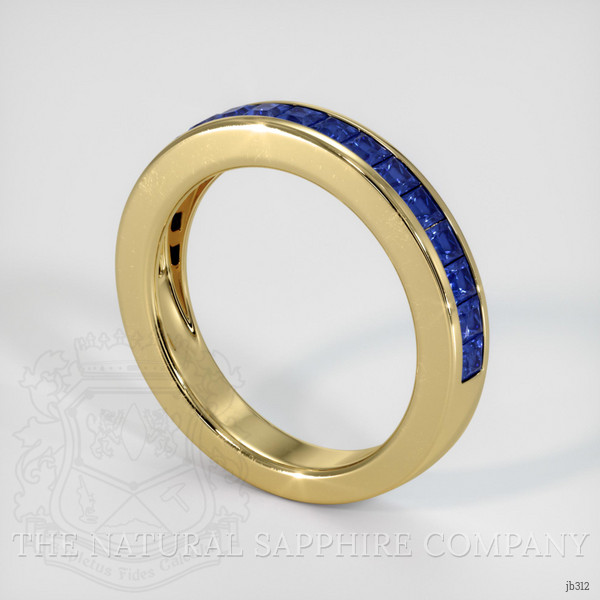 18K Yellow Gold Blue Sapphire Channel Wedding Band