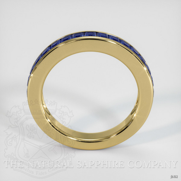 18K Yellow Gold Blue Sapphire Channel Wedding Band