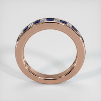 14K Rose Gold Blue Sapphire and Diamond Channel Wedding Band Image