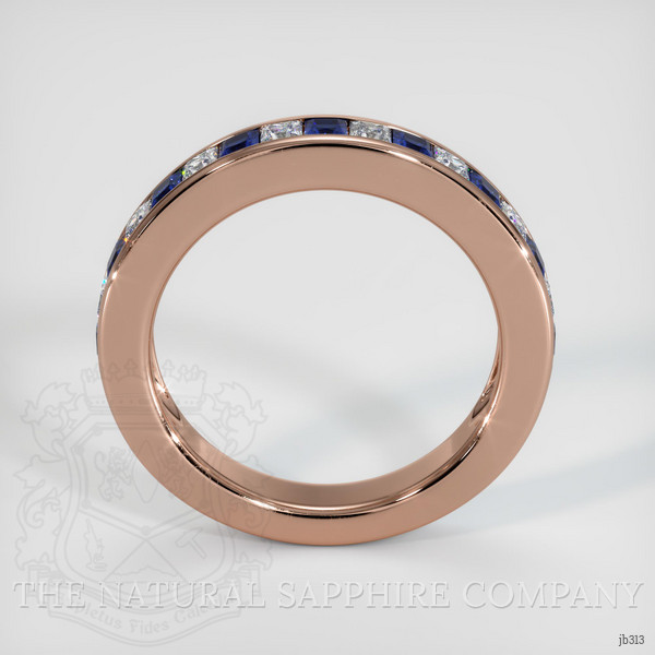14K Rose Gold Blue Sapphire and Diamond Channel Wedding Band