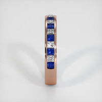 14K Rose Gold Blue Sapphire and Diamond Channel Wedding Band Image