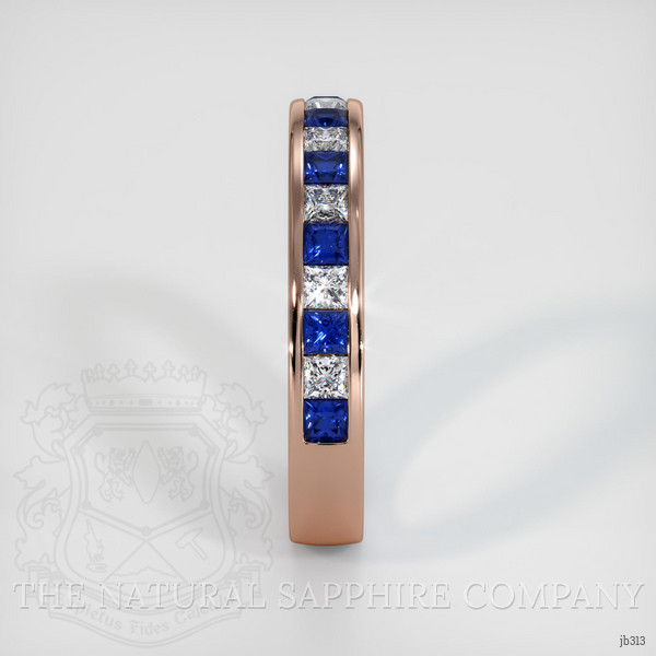 14K Rose Gold Blue Sapphire and Diamond Channel Wedding Band