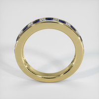 14K Yellow Gold Blue Sapphire and Diamond Channel Wedding Band Image