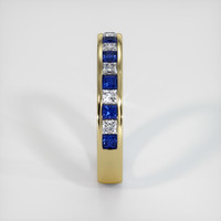 14K Yellow Gold Blue Sapphire and Diamond Channel Wedding Band Image