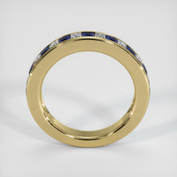18K Yellow Gold Blue Sapphire and Diamond Channel Wedding Band Image