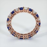 14K Rose Gold Blue Sapphire and Diamond Eternity Wedding Band Image