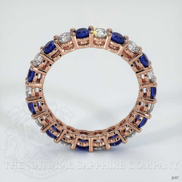 14K Rose Gold Blue Sapphire and Diamond Eternity Wedding Band