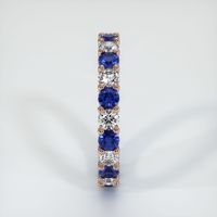 14K Rose Gold Blue Sapphire and Diamond Eternity Wedding Band Image